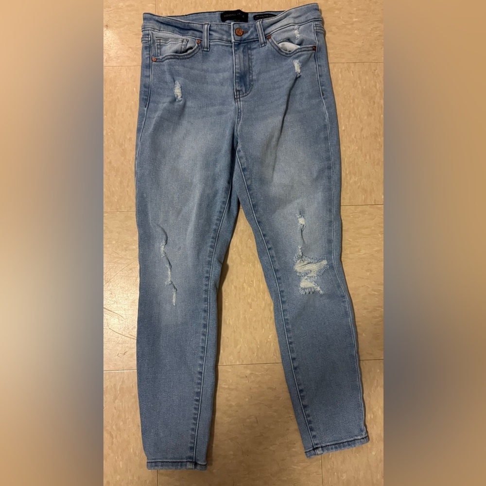 Kendall & Kylie Light Blue Distressed Skinny Jeans